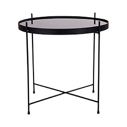 Mes Table basse ronde 48x48 cm en verre et acier noir