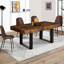 Idmarket MARKET Table PHOENIX Vieilli Noir