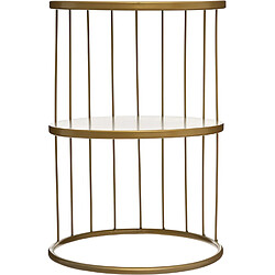 Atmosphera Table d'appoint design filaire Kobu - Diam. 36 x H. 52 cm - Doré