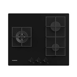 Table de cuisson gaz 60cm 3 feux noir - RVG63B4MBB/1 - Origine - ROSIERES