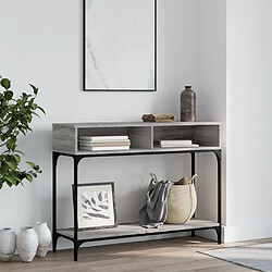 vidaXL Table console sonoma gris 100x30.5x75 cm