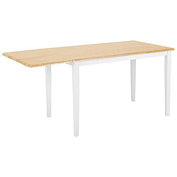 Beliani Table de repas LOUISIANA 75 cm 120/160 cm Bois clair