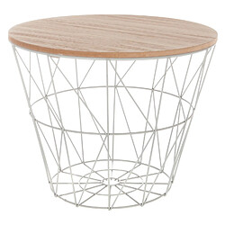 Atmosphera Table à café filaire Kumi - Diam. 38 cm - Gris