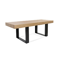 IDMarket Table à Manger PHOENIX Bois et Noir 200 cm