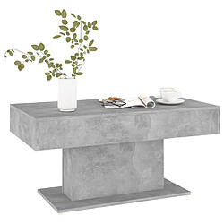 Avis Vidaxl Table basse - Gris béton - Bois d'ingénierie - 96 x 50 x 45 cm