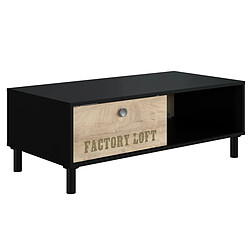 Pegane Table basse rectangulaire - Noir et marron