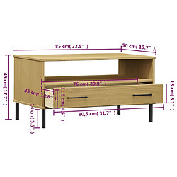 vidaXL Table basse Oslo pas cher