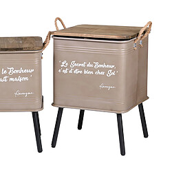 Avis Urban Living 2 Tables d'appoint design industriel Loft - Taupe