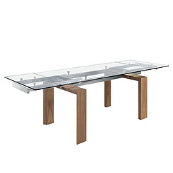 Angel Cerdá Table à manger extensible verre et bois