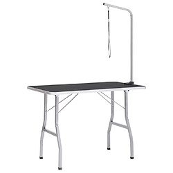 vidaXL Table toilettage réglable noir argenté