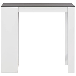 Helloshop26 Table de bar haute avec étagère - Blanc/gris