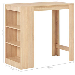 Helloshop26 Table haute mange-debout - Chêne pas cher
