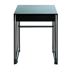 Pegane Lot de 2 tables d'appoint carrées - Noir