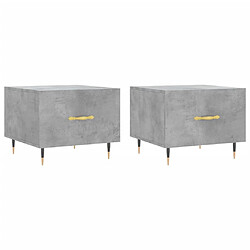 vidaXL Tables basses 2 pcs gris béton 50x50x40 cm bois d'ingénierie