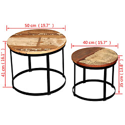 Vidaxl Tables basses - Bois récupéré pas cher