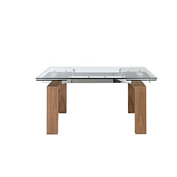 Angel Cerdá Table à manger extensible verre et bois