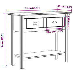 Vidaxl Table console BODO - Gris pas cher