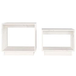 Acheter vidaXL Tables basses gigognes - Blanc, 2 pcs