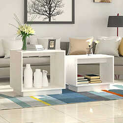 vidaXL Tables basses gigognes - Blanc, 2 pcs