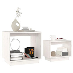Avis vidaXL Tables basses gigognes - Blanc, 2 pcs