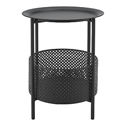 En.casa Table d'appoint ronde - Noir pas cher