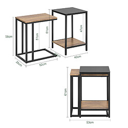 Avis SoBuy Tables Basses Gigognes - Bois et Verre Trempé