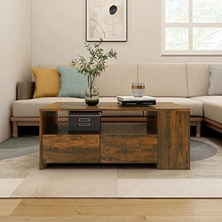 vidaXL Table basse chêne fumé