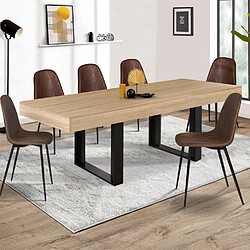 IDMarket Table à Manger PHOENIX Bois et Noir 200 cm