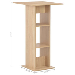 Helloshop26 Table haute mange-debout - Chêne pas cher