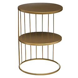 Atmosphera Table d'appoint design filaire Kobu - Diam. 36 x H. 52 cm - Doré