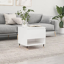 vidaXL Table basse blanc brillant