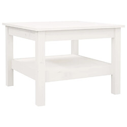 vidaXL Table basse Blanc - Bois massif de pin