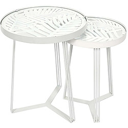 The Home Deco Factory Lot de 2 tables gigognes - Blanc