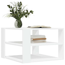 Avis vidaXL Table basse Blanc 59,5x59,5x40 cm