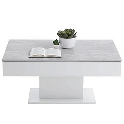 Avis FMD Table basse gris béton/blanc