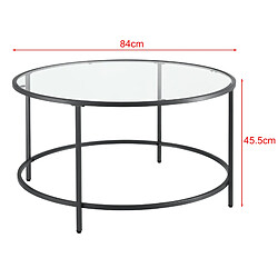 En.Casa En Casa - Table basse ronde - 84 x 45,5 cm - Noir