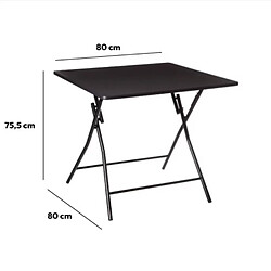 Avis Five Simply Smart Table d'appoint pliable en métal pour 4 personnes - Noir