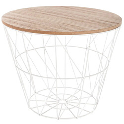 Pegane Table d'appoint ronde - Blanc