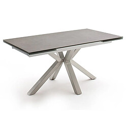 Pegane Table à manger extensible - Gris