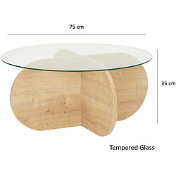 Avis Hanah home Table basse ronde verre - Chêne