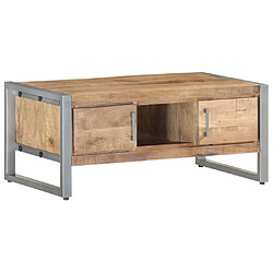 vidaXL Table basse - Bois de manguier brut