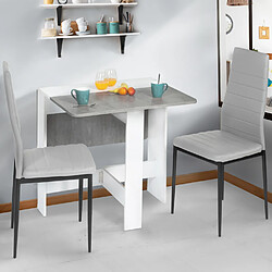 IDMarket Table pliable EDI - Blanc béton