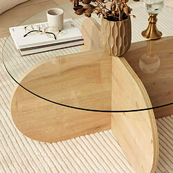 Acheter Hanah home Table basse ronde verre - Chêne