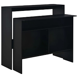 vidaXL Table de bar avec 2 dessus de table Noir 130 x 40 x 120 cm