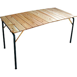 Alter Table pliante double en acier et bois de mélèze, gris et marron, 140 x 70 x h72 cm