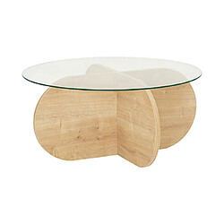 Hanah home Table basse ronde verre - Chêne pas cher