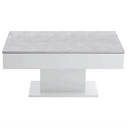 FMD Table basse gris béton/blanc pas cher