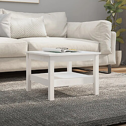 vidaXL Table basse Blanc - Bois massif de pin