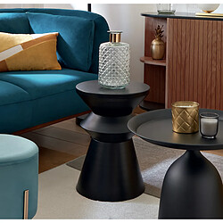 Pegane Table d'appoint guéridon - Noir