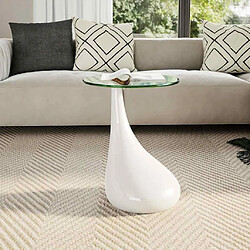 Avis vidaXL Table basse Verre Blanc brillant